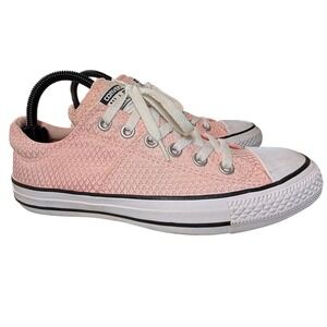 Converse All Star Low Top Sneakers Size 8 Pink Textured Mesh Shoes Ballet Pink